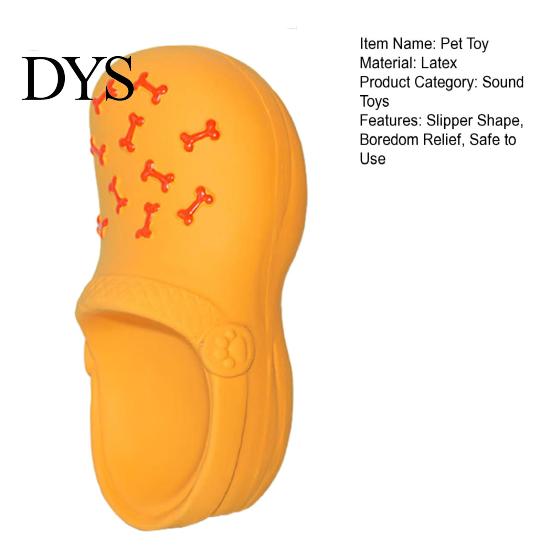 Puppy Chewing Toy Squeaky Slipper Dog Chew Bite Resistant Aggressive Chewer Latex Slide Built-in Squeaker Shoes Interactive Small Teething Cleaning
