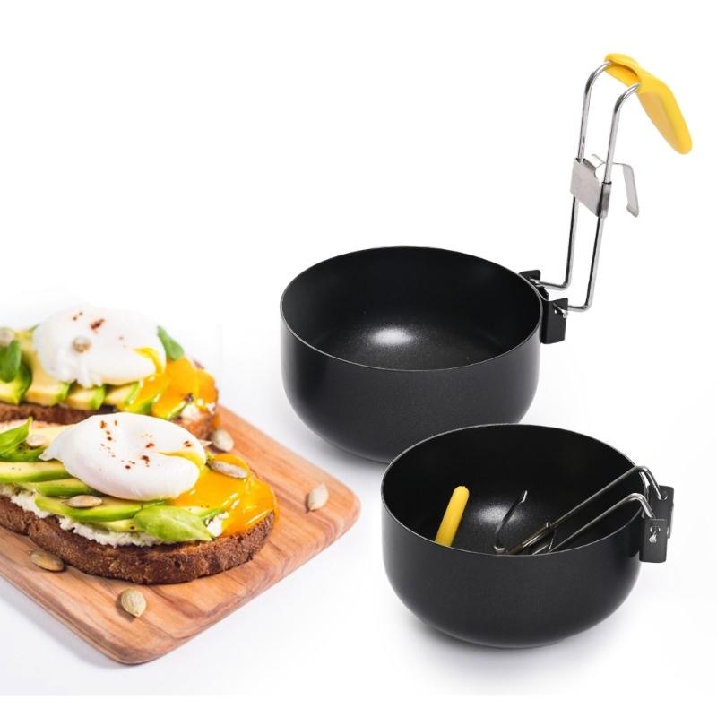 4 Piece Foldable Nonstick Poached Eggs Maker Cup With Heatproof Design And Hanging Hook Poacher For Safe Kitchen Use
