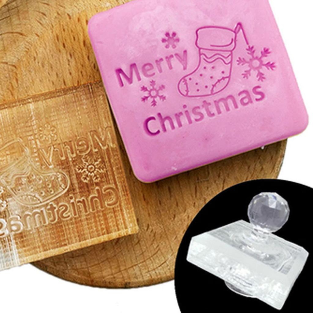 Soap Making Acrylic Stamps Christmas Series Transparent Handmade Soap Seal Stamp