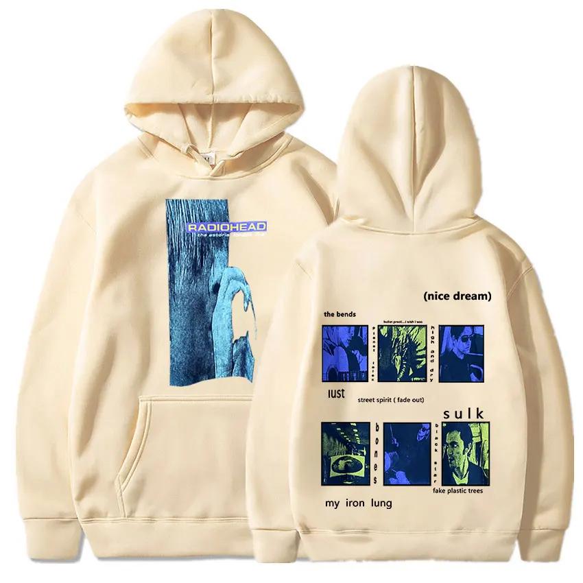 Radiohead Vintage Print Hoodie Men's Gothic Clothes for Teens Hip Hop Rock Band The Bends Music Album Hooded Sweatshirts Unisex