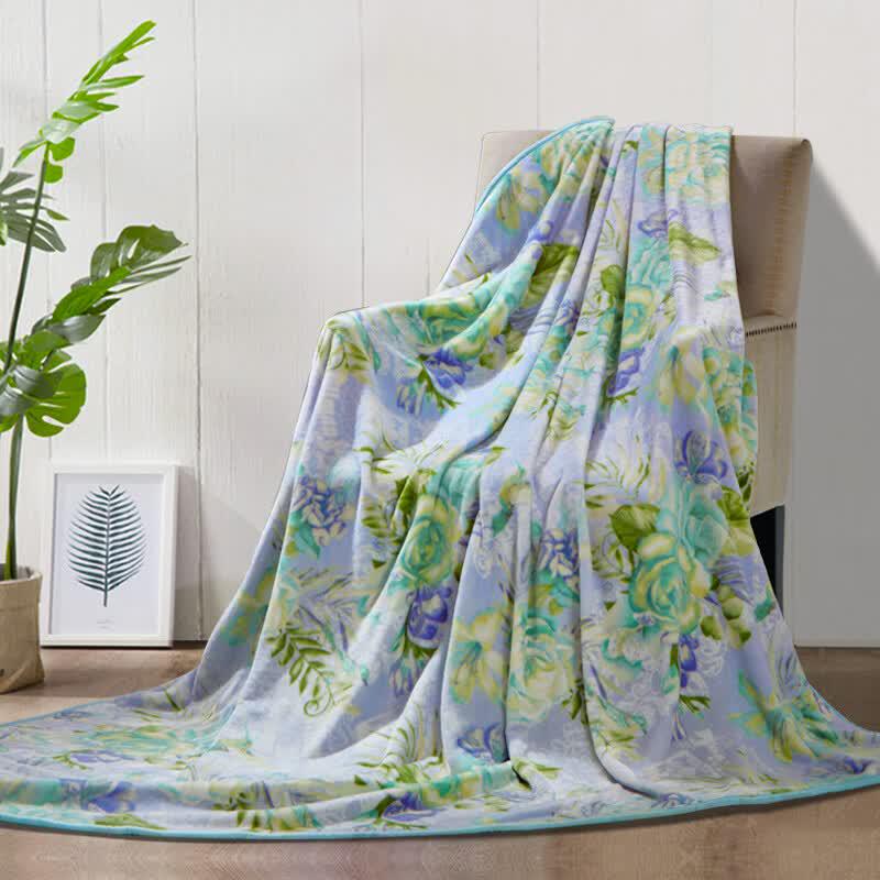 FUANNA Glazed Jade Green Flannel Blanket
