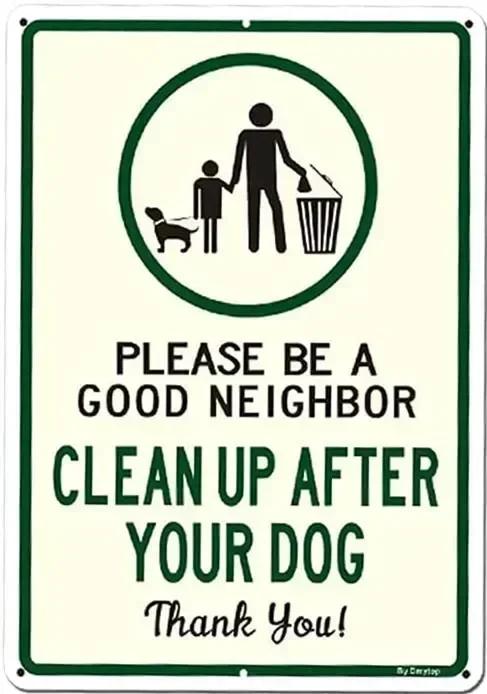 Veuillez Faire Attention À La Plaque Métallique Panneau Pas de Crotte de Chien Panneau Extérieur Veuillez Nettoyer Panneau d'Avertissement Crotte de Chien 8x12 Pouces