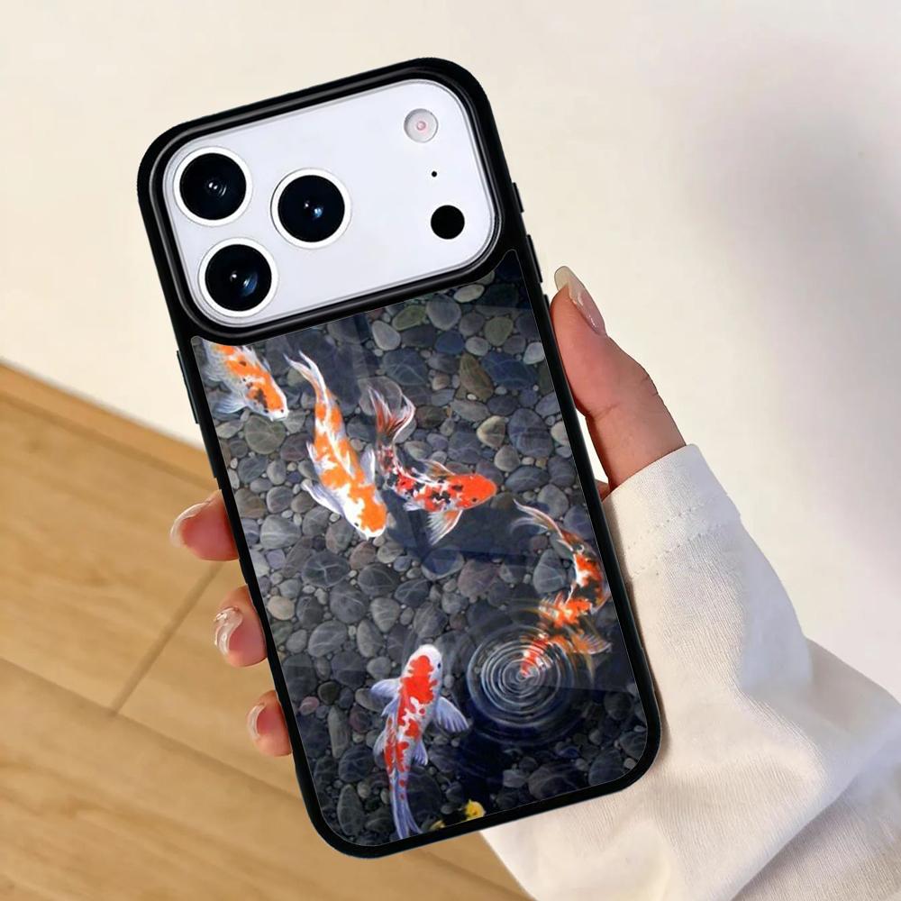 Koi Carp Fish Mobile Phone Case for IPhone 17 AIR 16pro Max 15 14 13 12 11 Bumper Cover