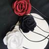 Black Camellia Collar Choker Chain Gothic Rope Choker Necklace Costume Party Pom Vampire-Choker for Women and Girls