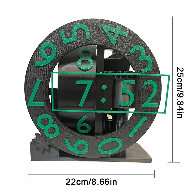 3D Printed Triaxial Clock With Rotating Numeric Display Pla Digital Clock Living Room Desktop Digital Clock Home Decoration