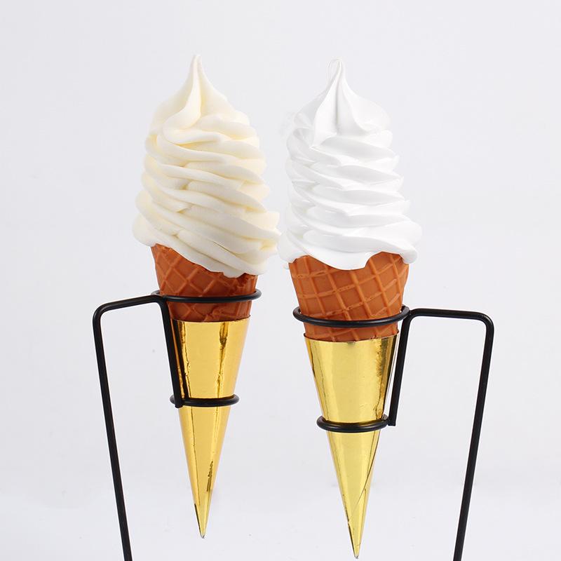 Grande Cono Gelato Decorativo Realistico Prop per Gelaterie e Espositori Bevande Fredde