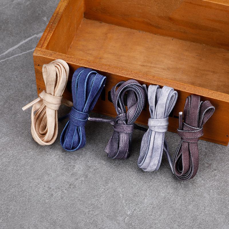 NEW 1 Pair Flat Shoelaces Polyester Cotton White Shoe Laces for Sneakers Pattern Weaving Non Fading Shoestring Shoe Accessories