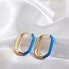 1 Pair Retro Geometric Hoop Earrings Colorful Colorful Enamel Earrings  Women Jewelry