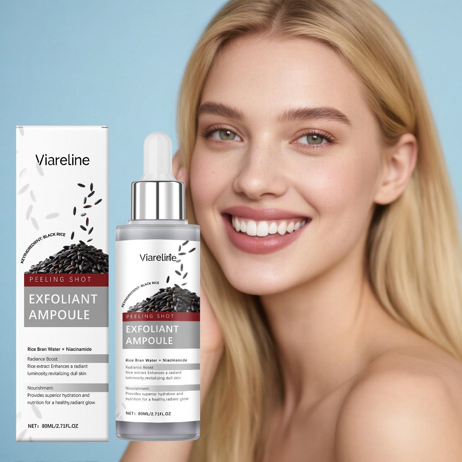 

80ml Black Rice Exfoliating Serum Remove Blackheads Cleansing Pores Oil-control Brightening Firming Spot Lightening Moisturizing 80ml