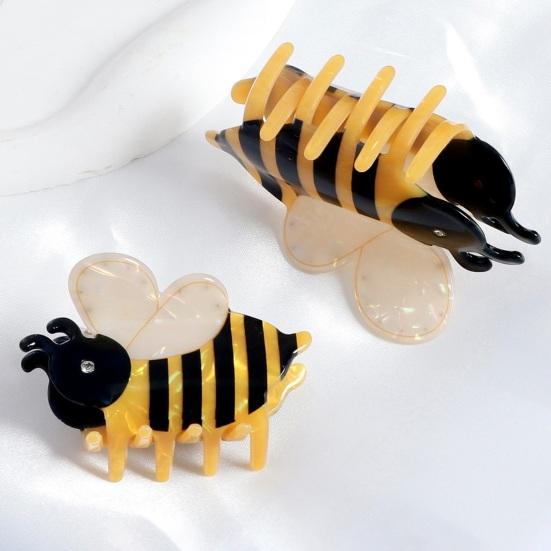 Hair Claw Cartoon Bee Shape Back Head Hair Clip Anti-slip Teeth Strong Grip Shower Hair Clamp Versatile Use Hair Accessory