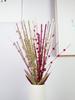 60cm 6 Prong Artificial Glitter Berry Stem with 2 Leaves Xmas Glitter Pick for Home Decor Table Centerpieces White