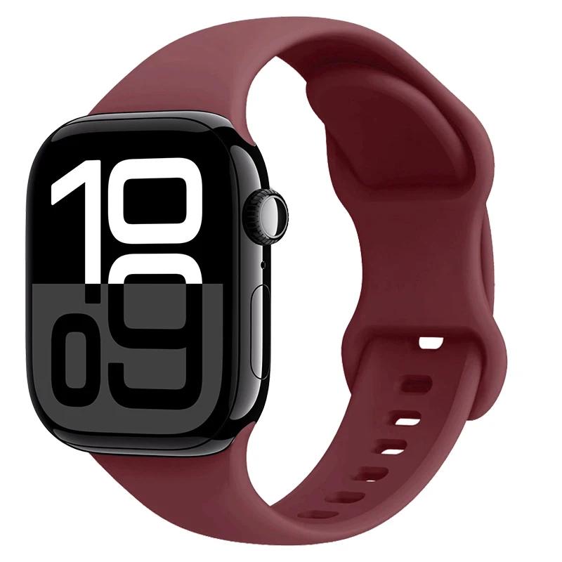 Silicone Strap for Apple Watch Band 45mm 41mm 44mm 40mm 49mm Series 10 46mm 42mm Bracelet for iWatch Ultra 9 8 7 6 5 4 SE2 Strap