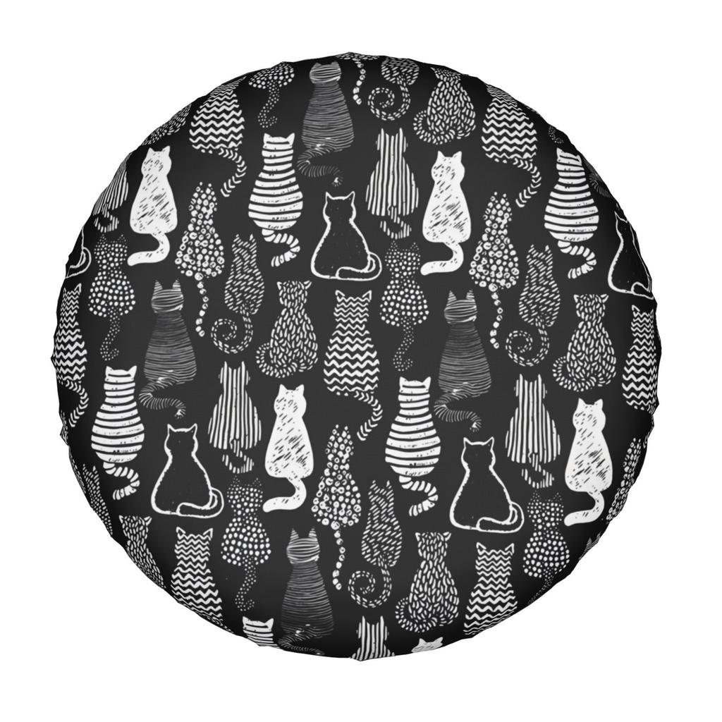 1 Cat-themed Spare Tire Cover, Suitable For Spare Tires, Compatible With 14-inch, 15-inch, 16-inch, And 17-inch Tires, Ideal For