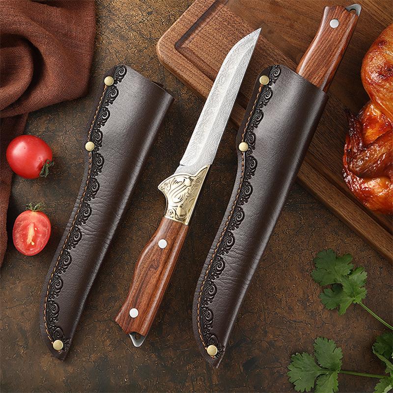 Forged Boning Knife Kitchen Meat Cleaver Outdoors Fishing Barbecue Cutting Tools with Gift Cover Chef Cooking Knives
