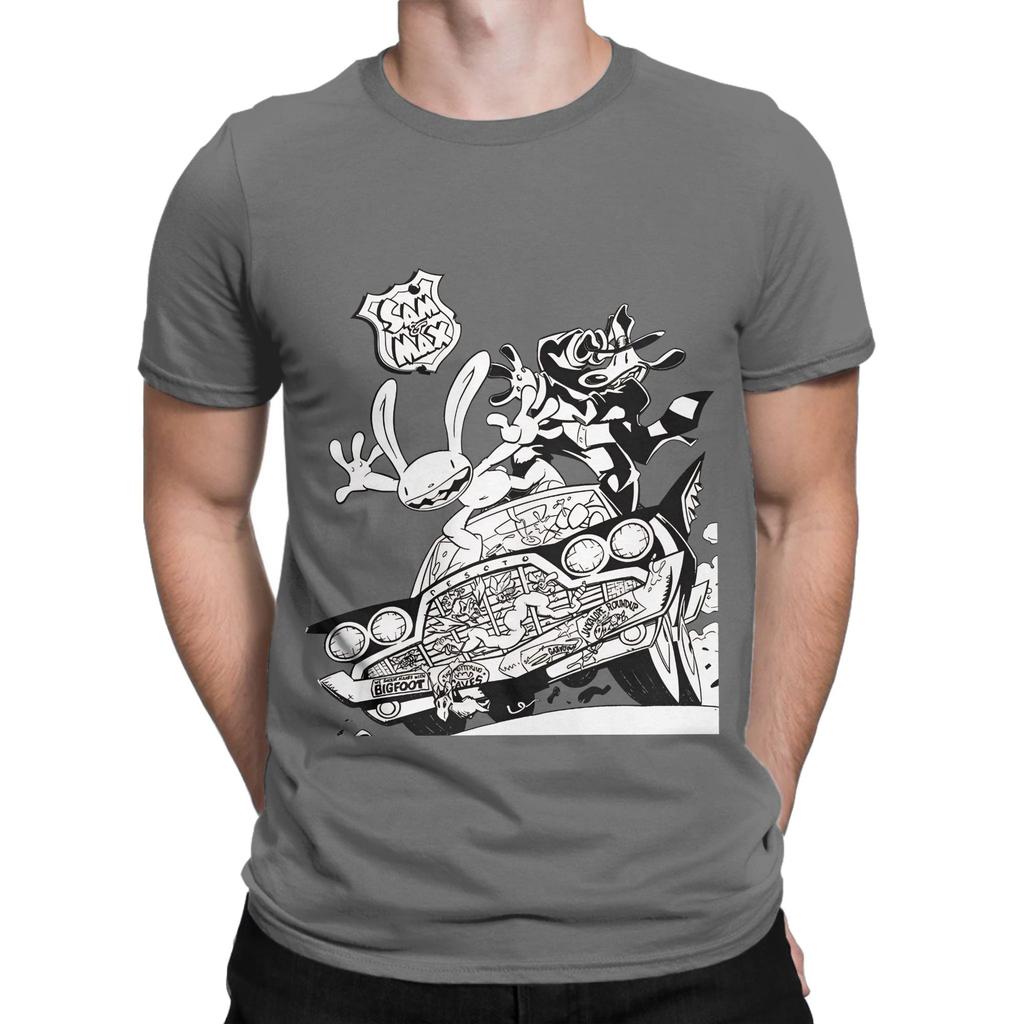 Sam And Max Hit The Road White Novelty Graphic 100 Cotton Tshirt Sam And Max Hit The Road Tops Tees For Unisex