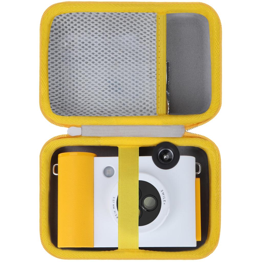 Lebakort Storage Case Compatible with Kodak Smile+ 2-in-1 Digital Instant Print Camera & Photo Printer (White/Yellow Case)