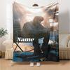 Sunset Reflections Urban Solitude Personalized Name Blanket Multi-purpose Customizable Blanket Ultra-Soft Great for Office Bed Seaside Sofa