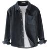 Camicia Casual da Uomo a Maniche Lunghe in Velluto a Coste Moda Vintage Capospalla per Primavera Autunno