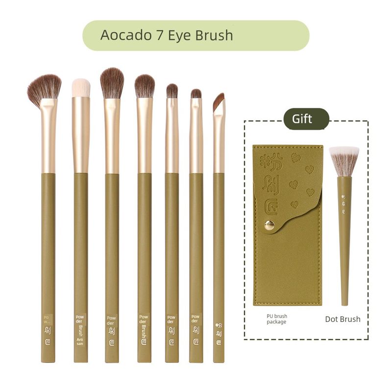 

Painter s 7-Piece Eye Brush Set with Soft Bristles, Ultra-Soft and Portable, Beginner Makeup Brushes with Brush Bag, Brush Cleaner, and Powder Puff Man-made fiber Avocado 7-Piece Eye Brush Set