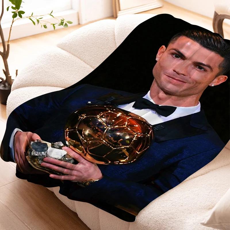 Sofa Blankets for Winter Cristiano Ronaldo Warm Knee Bed Fleece Custom Camping Fluffy Soft Blankets Microfiber Bedding King Size