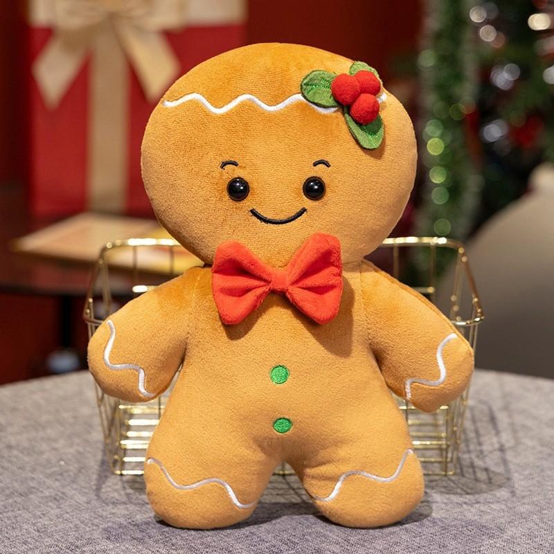Gingerbread Man Snowman Christmas Tree Plush Daoll Pillow For Holiday Decor And Gift