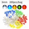 Lysemitterende dioder 5 farger elektroniske komponenter 3 mm LED / 5 mm LED assorterte farger DIY LED lysdioder sett