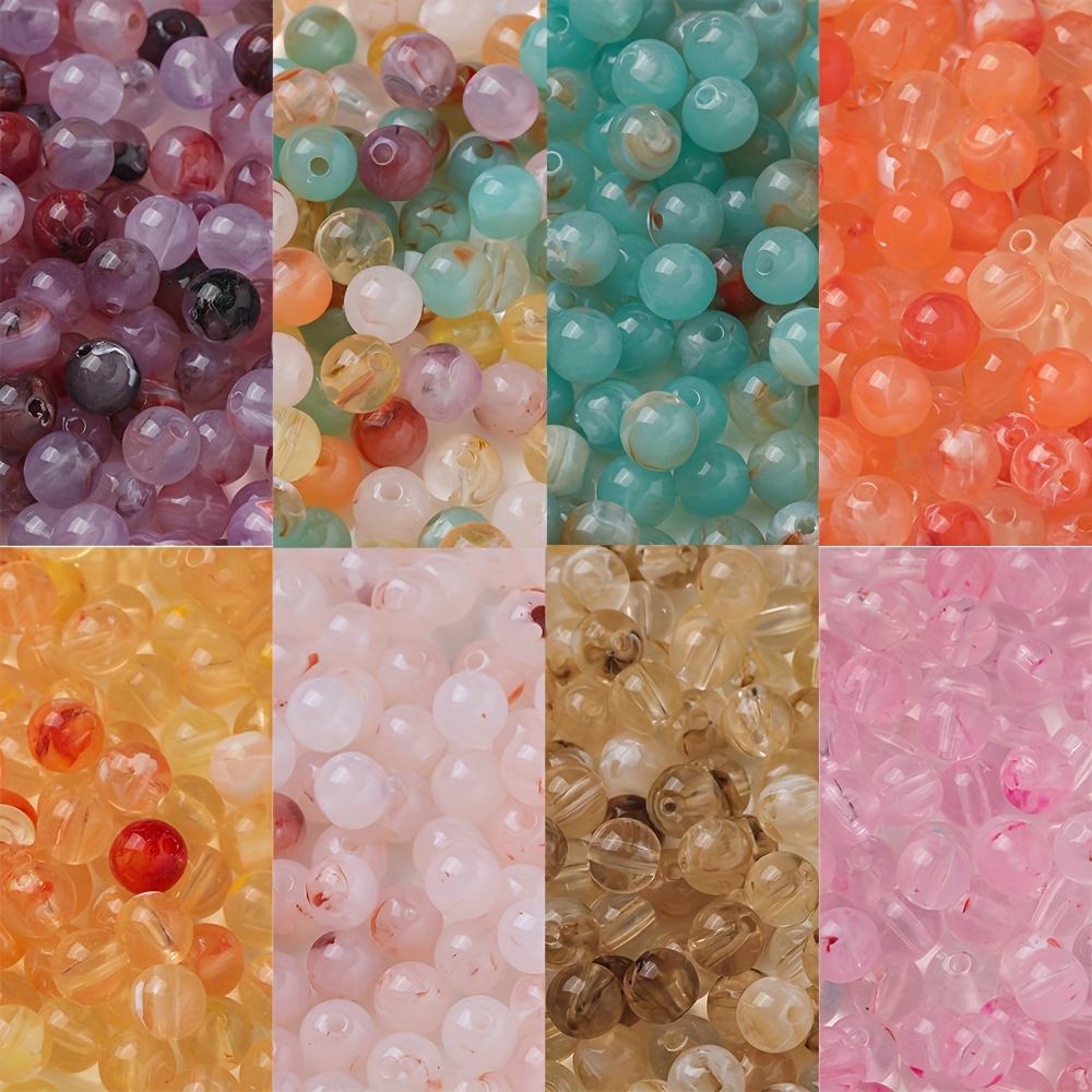 20pcs/Lots Acrylic Imitation Stone Round Beads Spacer Loose Beads for DIY Earrings Necklaces Bracelets Jewelry Making Supplies