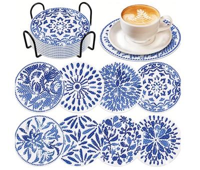 Astartia Diamond Art Coaster DIY Diamond Beads 5D Diamond Painting Coasters for and Art Craft 8 Coasters with Cute Stylish Kit, Kit, Beginners,