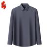 Men's Ice Silk Stretch Wrinkle-Free Long Sleeve Business Casual Shirt