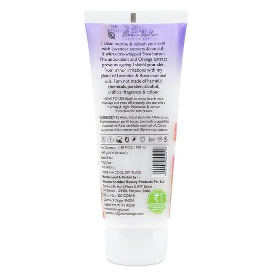 Aroma Magic Lavender Face Wash| Hydrates & Softens Skin| with Orange Extracts & Rose Essential Oil |Dry Skin –100ml Pack of 1