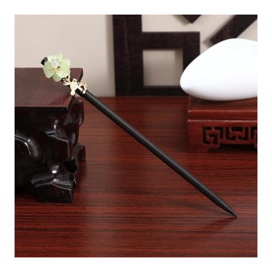 KESYOO Hair Stick, Wooden Hairpin, Single Prong Hair Stick, Flower Pattern Hairpin, Simple, For Kimono, Yukata, Japanese Formal Wear, Women, Adults,
