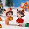 1-10Pairs Christmas Micro Landscape Accessories Cute Couple Figurines Mini Dolls Creative Desk Ornament DIY Decoration Gift