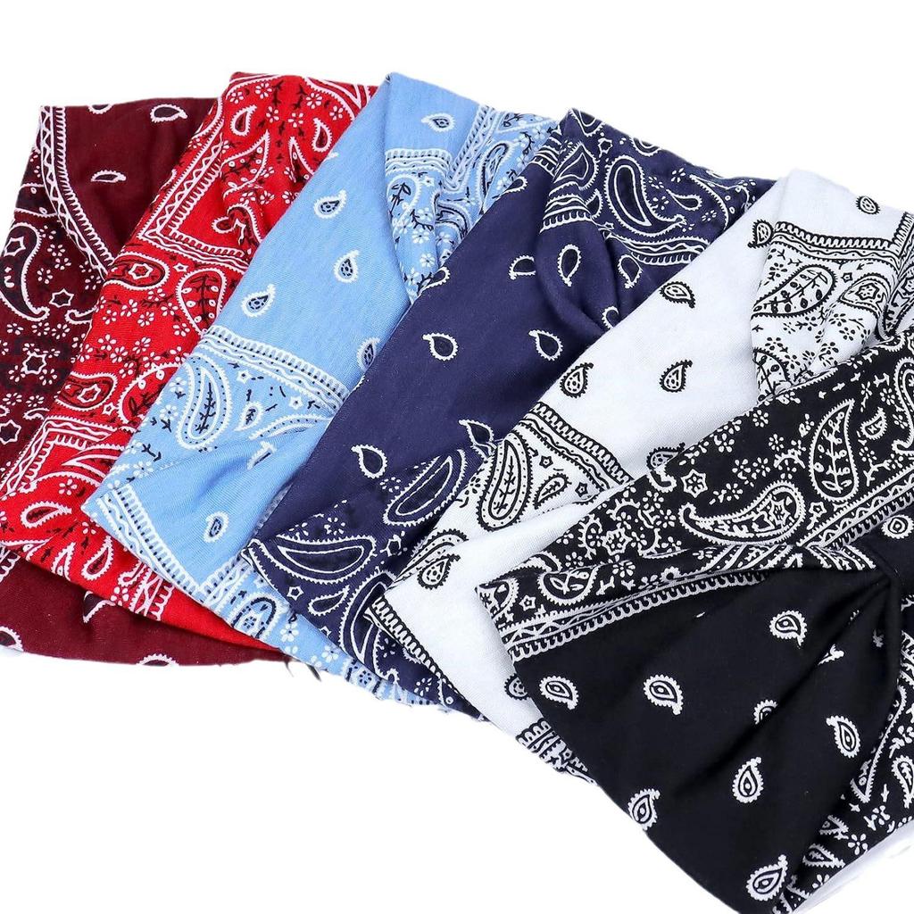 Women's Paisley Sport Yoga Headband - Sweat-Absorbing, Elastic Cotton, Bohemian Style