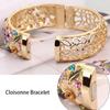 Ethnic Chinese Cloisonne Bracelet Rhinestone Women's Hand Bracelet Hollow Out Flower Bangle  Gifts