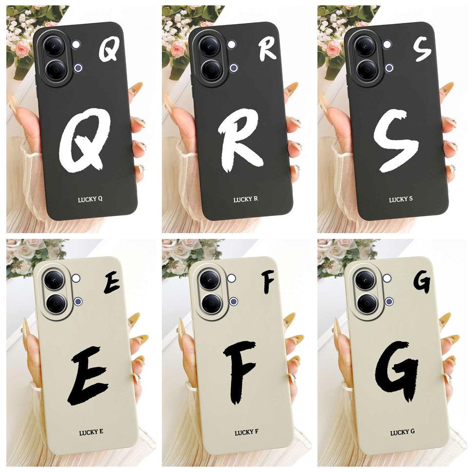 For vivo Y05 4G Case Fashion Simple Letters A-Z Silicone Back Cover For Vivo Y11D VIVO Y05 4G Bumper Phone Cases Shockproof