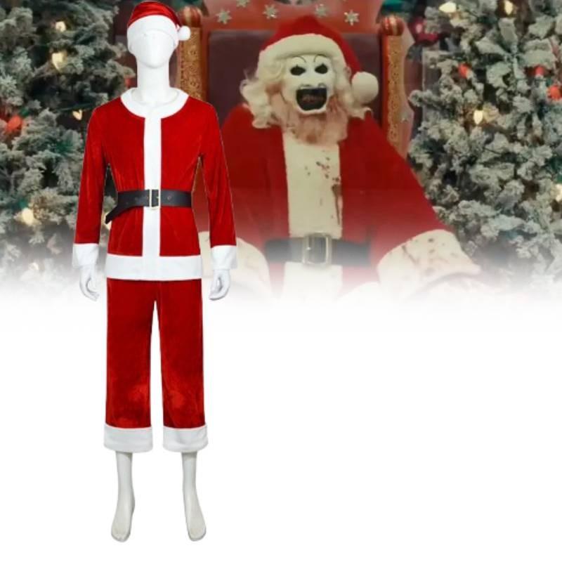 3 Terrifier Cosplay Costume Mask Glasses Set Halloween Party Horror Play Role