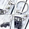 MO FACTORY Jeep Key Chain Key Ring Wrangler JK JL Jeep Goods Wrangler Accessories Key Case, bright white