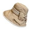 Stylish Women's Fisherman Hat With Large Brim For Spring Summer Travel Uv Protection Korean Style Bow Tie Sun Hat