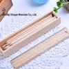 Children's Wooden Box Colored Pencils Set - 12 Colors with Sharpener & Ruler