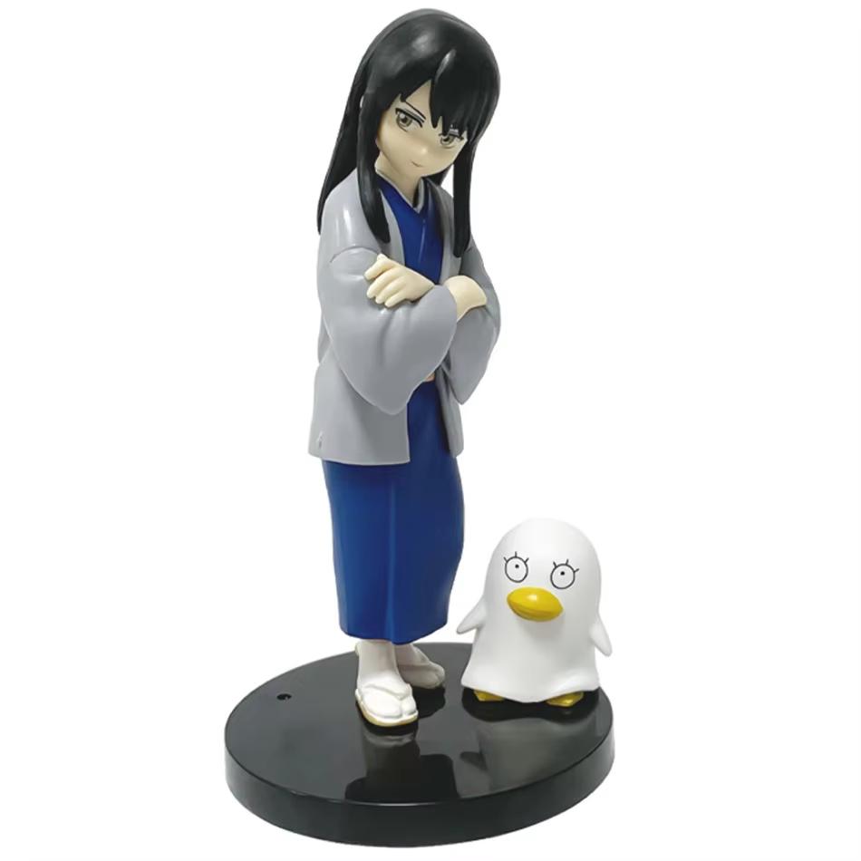 Anime 13cm Silver Soul Pvc Statue Sakata Gintoki Katsura Kotarou Doll Collection Desktop Jewelry Children's Oliday Gifts