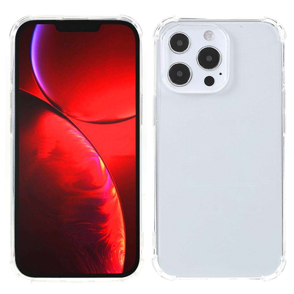 

For iPhone 14 Pro Clear Phone Case Flexible TPU Shockproof Corners Cell Phone Cover A