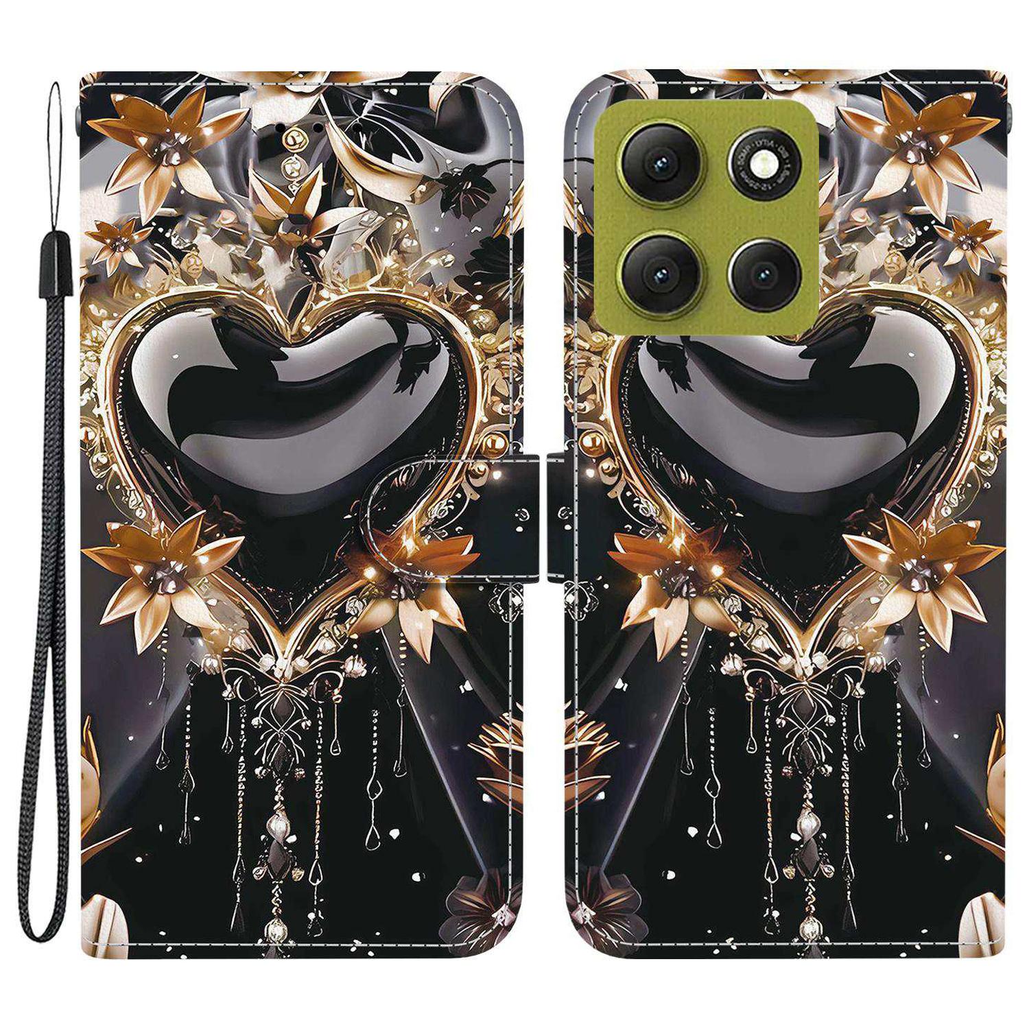 

Для Motorola Moto G86 5G Чохол-гаманець З візерунком Шкіряний Чохол-підставка для телефону З ремінцем