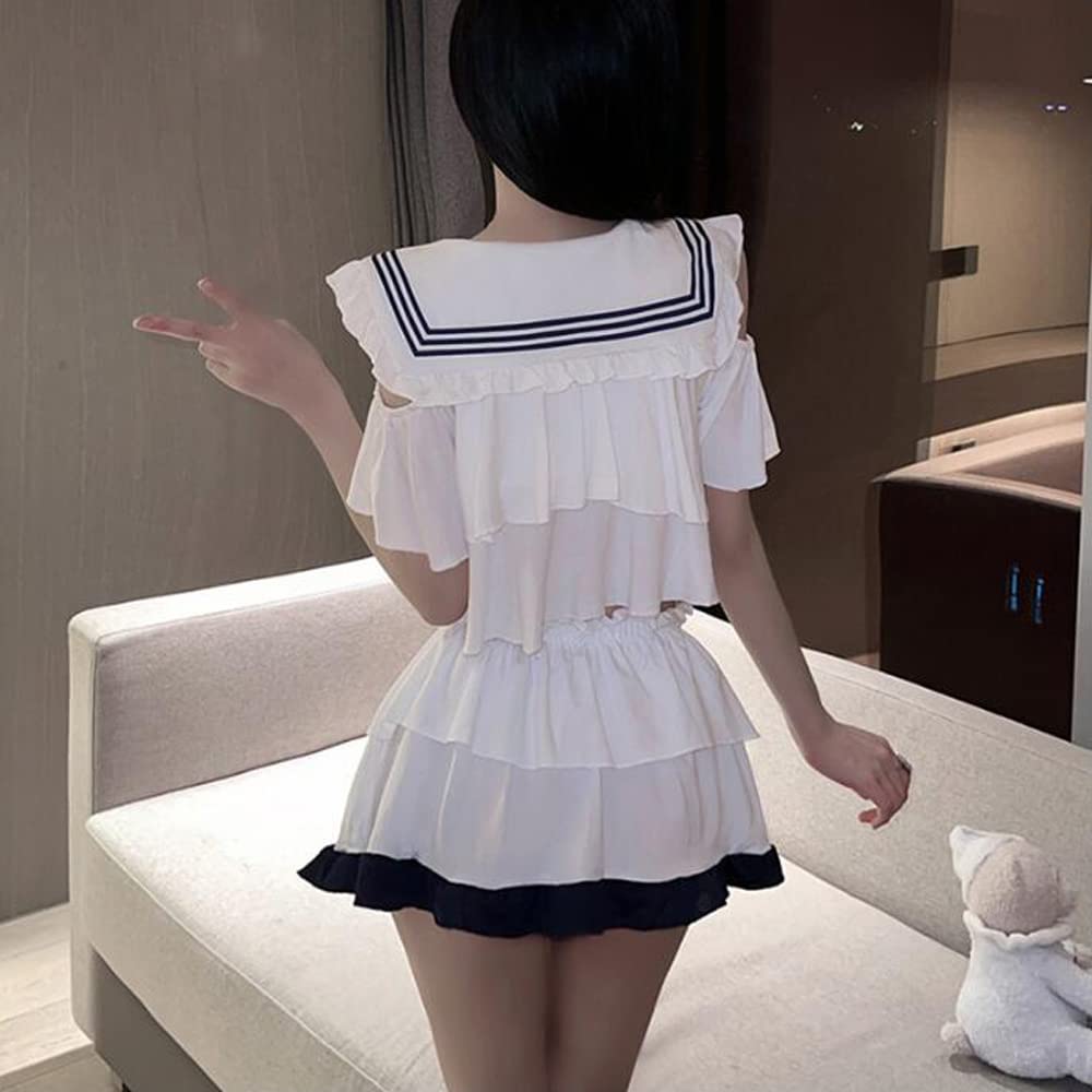 Sexy Sailor Uniform Extremely Erotic Cute High School Maid Style Popular Cosplay Uniform [LIKENNY] Cosplay, See-Through, Miniskirt, Uniform,