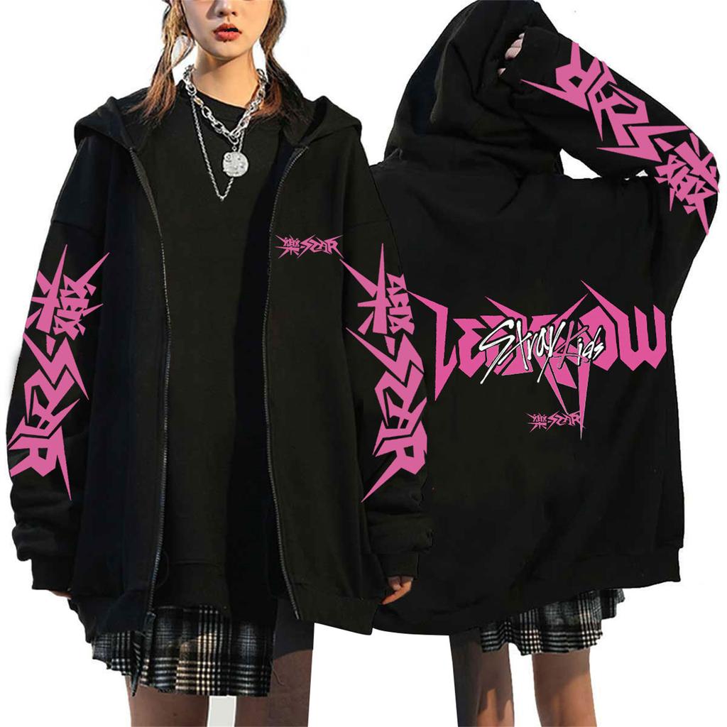 Moletom Feminino Casual Fashion Estampado de Manga Longa com Zíper e Capuz