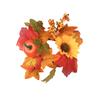 Thanksgiving Candle Rings Artificial Maple Leaves Pumpkin Candle Wreath Fall Candle Holder Table Centerpieces