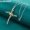 925 Sterling Silver Cross 16-30 Inch Pendant Necklace for Women Wedding Engagement Fashion Jewelry