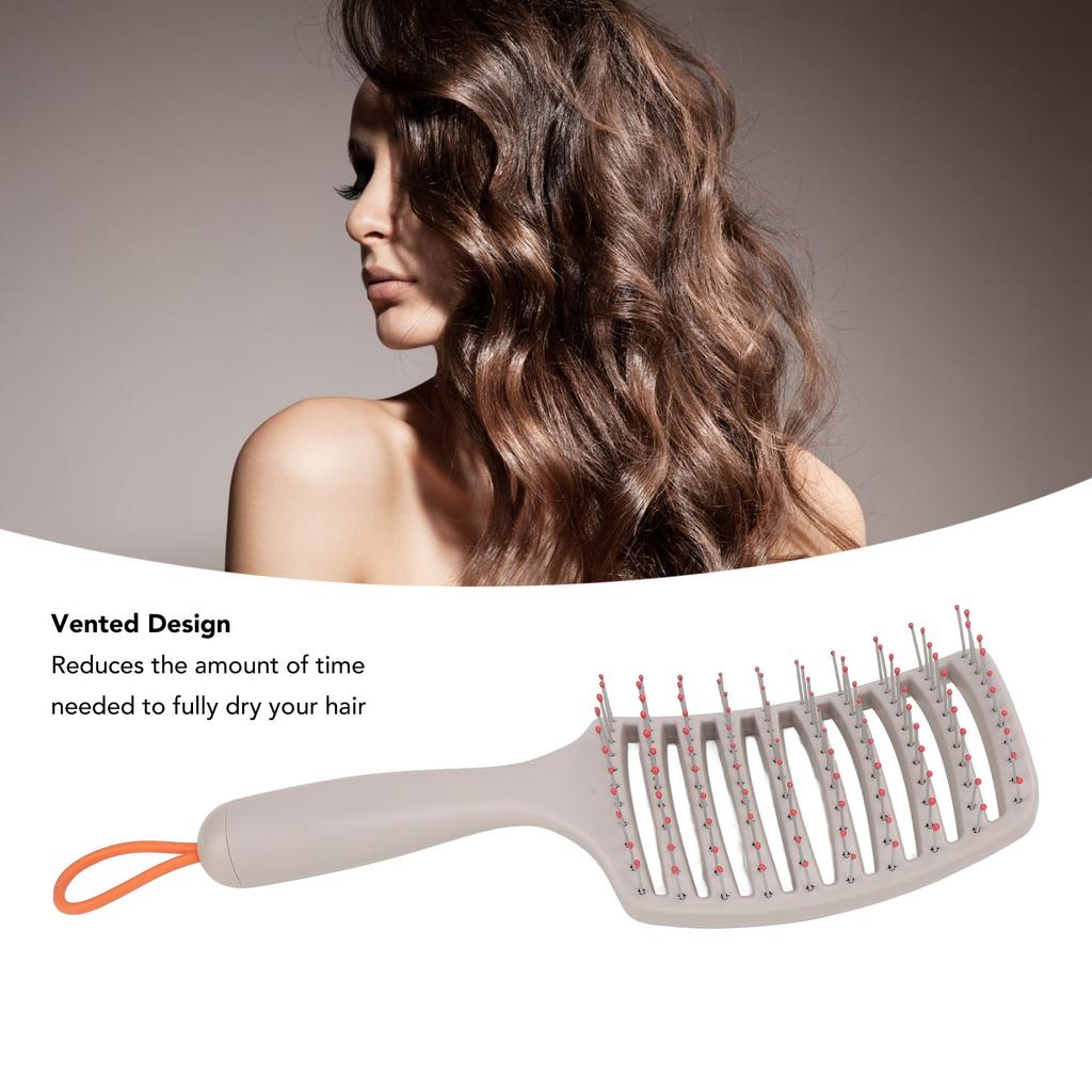Hair Detangler Brush Plastic Lightweight Portable Curved Detangling Hair Brush for Adults and Kids