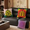 YYayoi Art KKusama Pillow Case Square DoubleSided Printing Short Plush Sofa Cushion Cover Bedroom Bedside Pillow