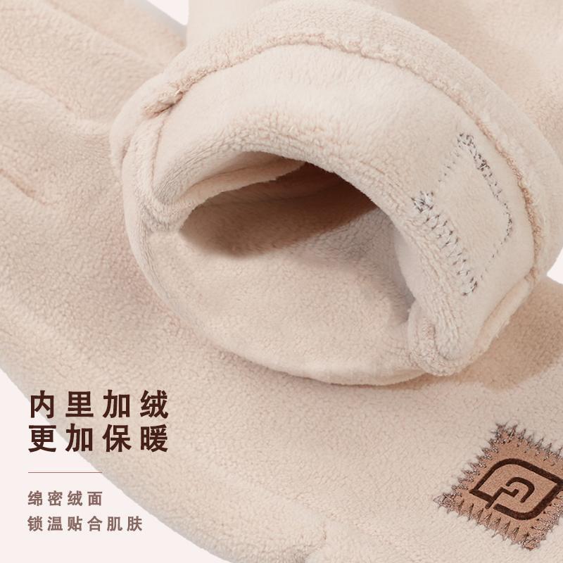 Winter Women's Lamb Wool Gloves Outdoor Riding Cold-proof and Warm Gloves with Fleece Touch Screen Five-finger Gloves Wholesale