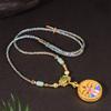New Tibetan Pendant, Chinese Style Thangka Zaki Ram Necklace, New Chinoiserie Hand-woven Pendant
